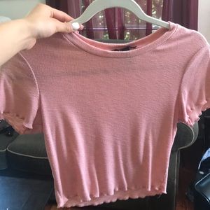 Forever 21 Pink Cropped Tee